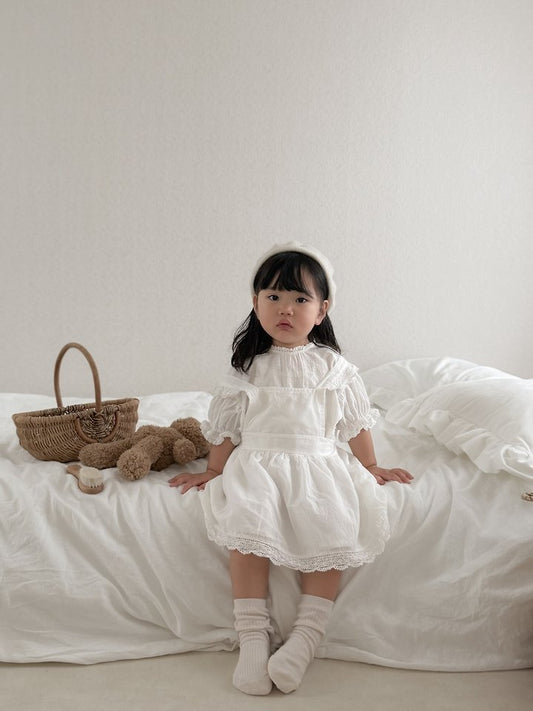 Allen Overalls Korean infant overall in ivory made in Korea