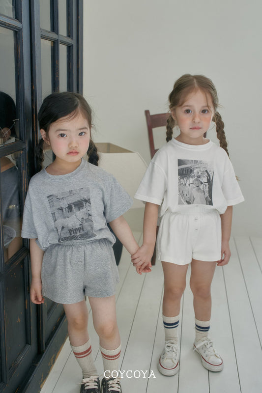 Pippi Tee Korean toddler t-shirt in heather made in Korea