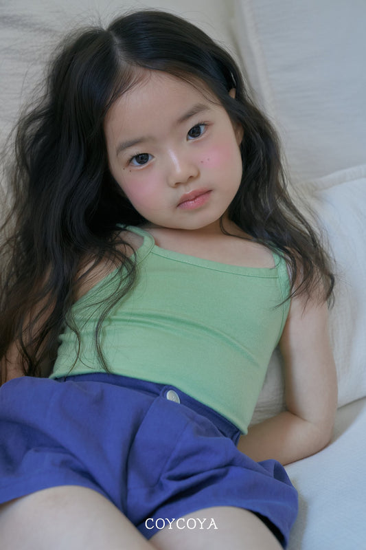 Soufflé Tank Top Korean toddler tank top in ivory made in Korea