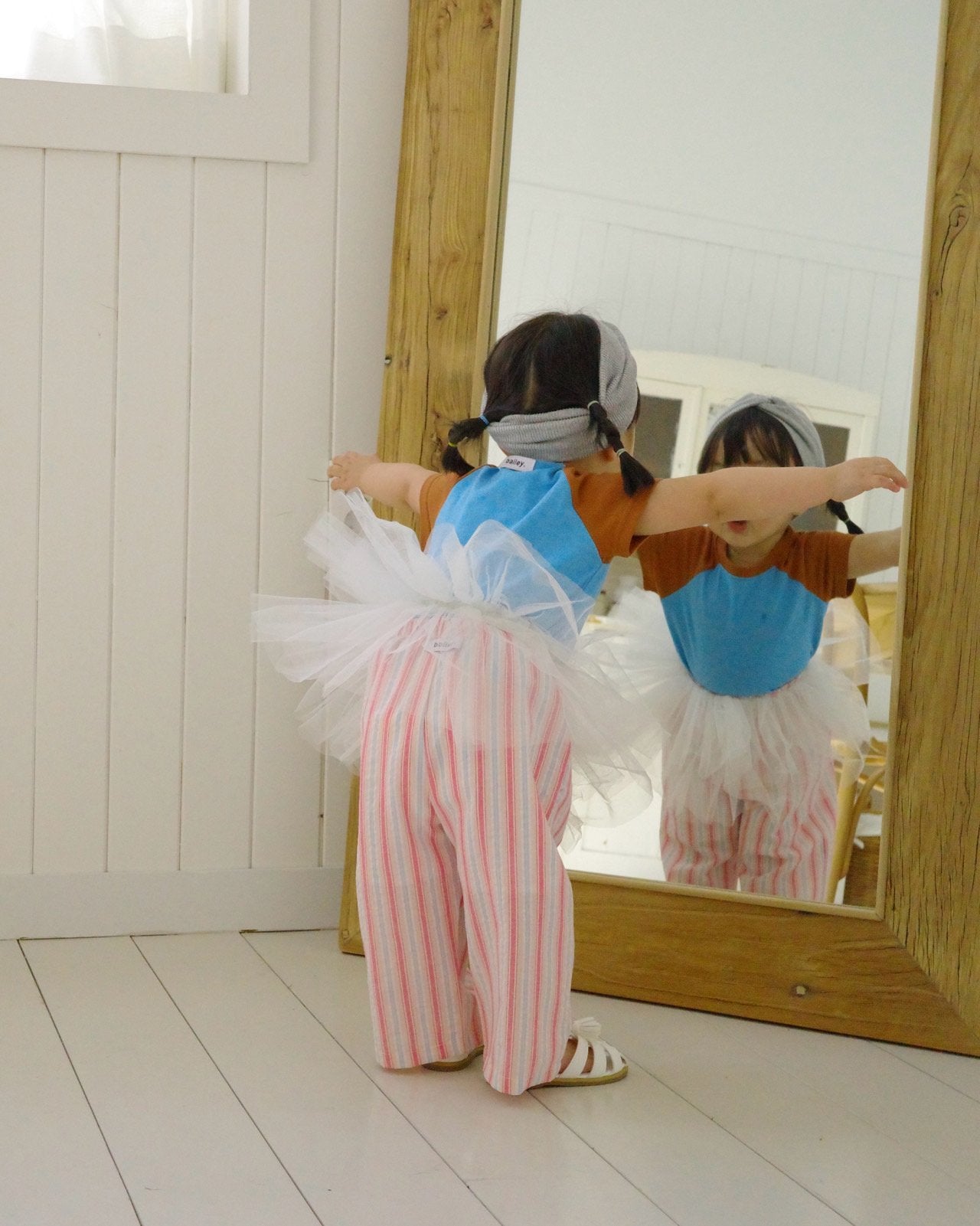 Cutie Tule Layered Skirt Korean toddler skirt in white made in Korea