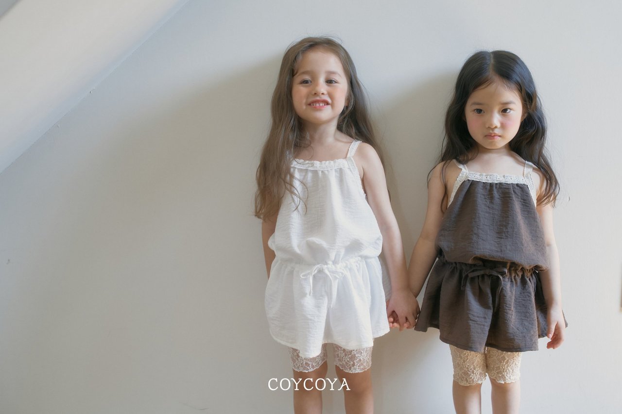 Sheer Floral Leggings Korean toddler pants in ivory made in Korea