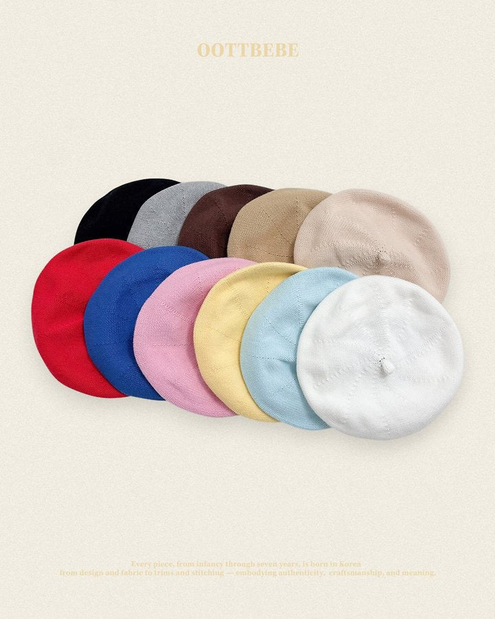 Tone-Tone Beret Korean infant accessory in ivory made in Korea