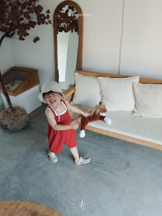 Jude Overalls Korean toddler overall in ivory made in Korea