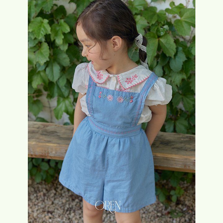 Soleil Denim Overalls Korean toddler overall in light denim made in Korea