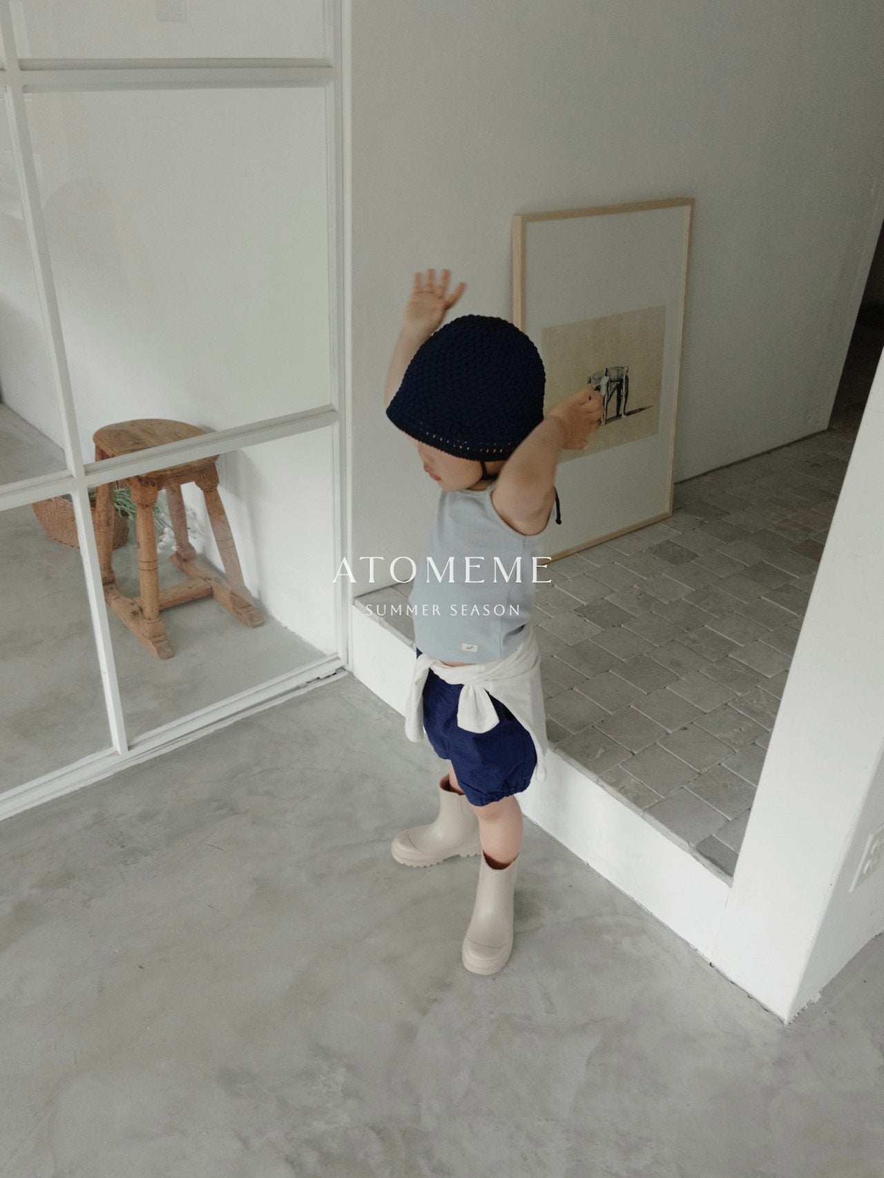 Peanut Tank Top Korean toddler tank top in ivory made in Korea