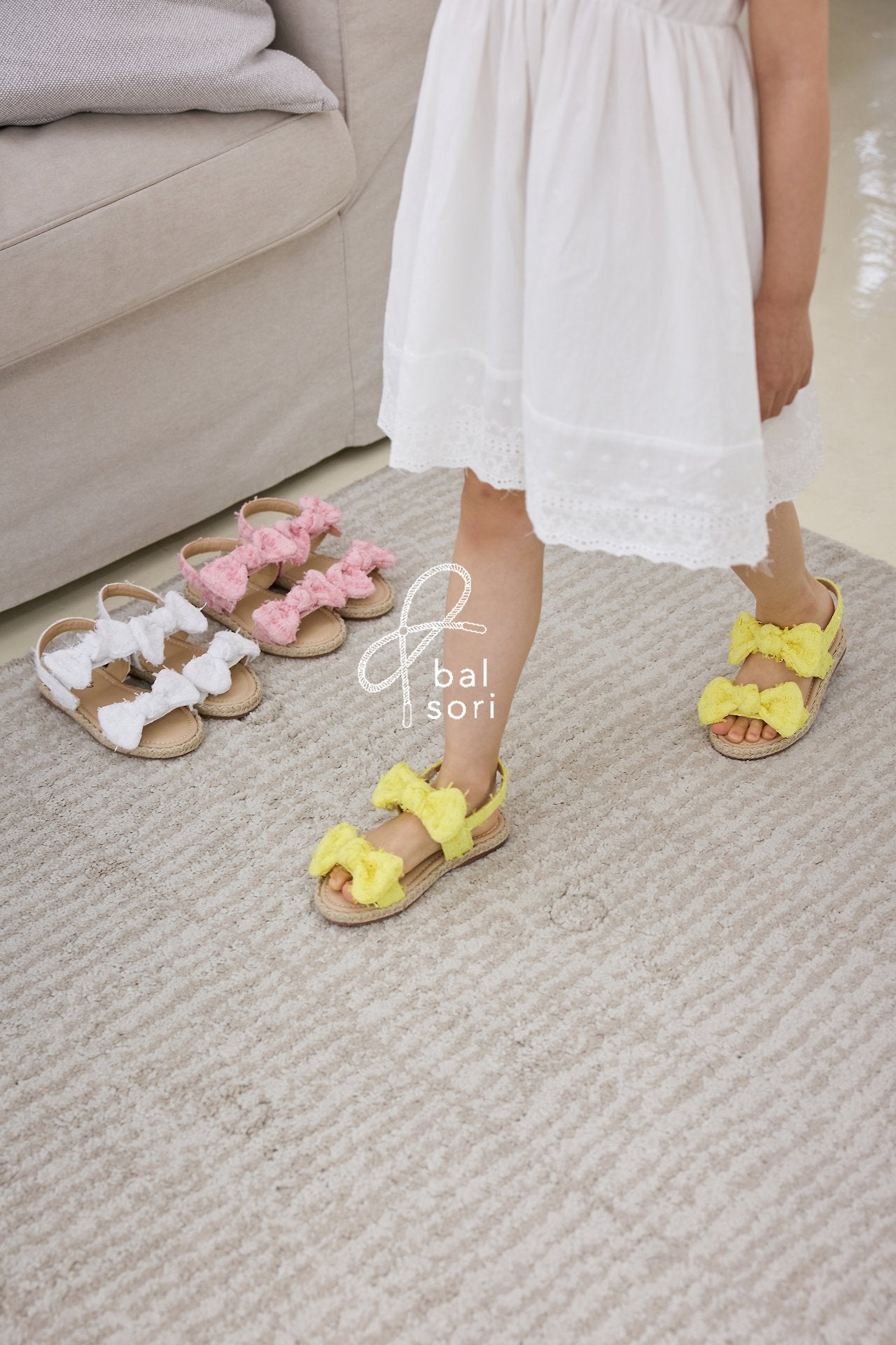 BB468 Lime Sandals Korean toddler shoes in yellow made in Korea