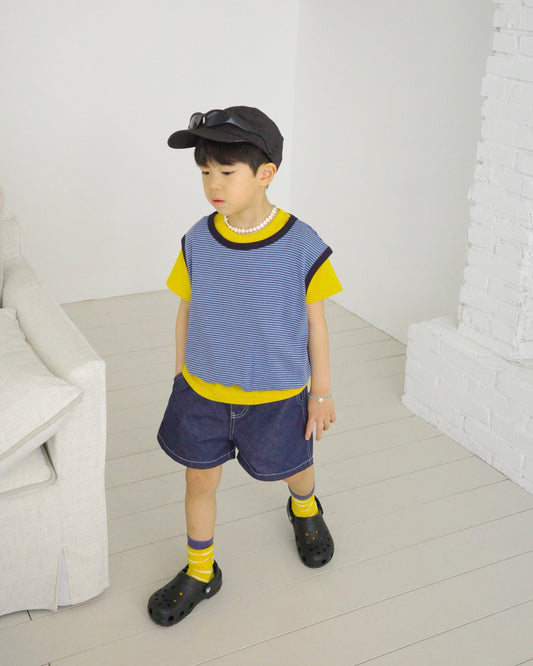 Play Denim Pants Korean toddler pants in deep blue made in Korea