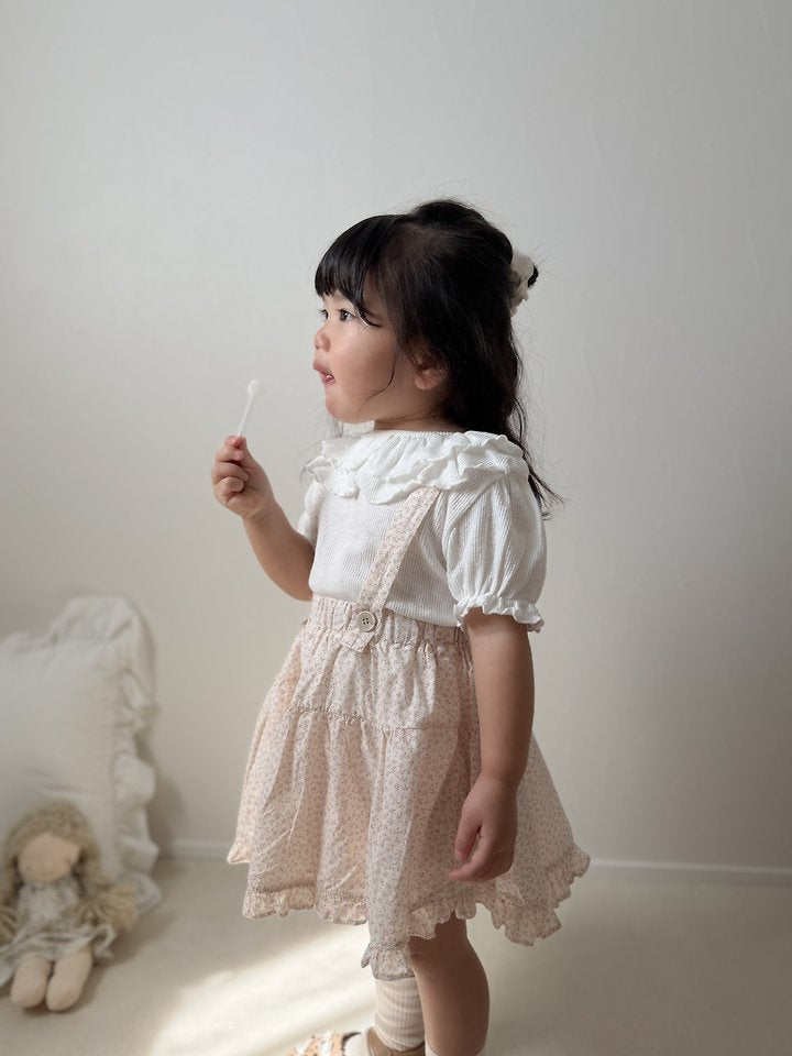 Double Collar Blouse Korean infant blouse in ivory made in Korea