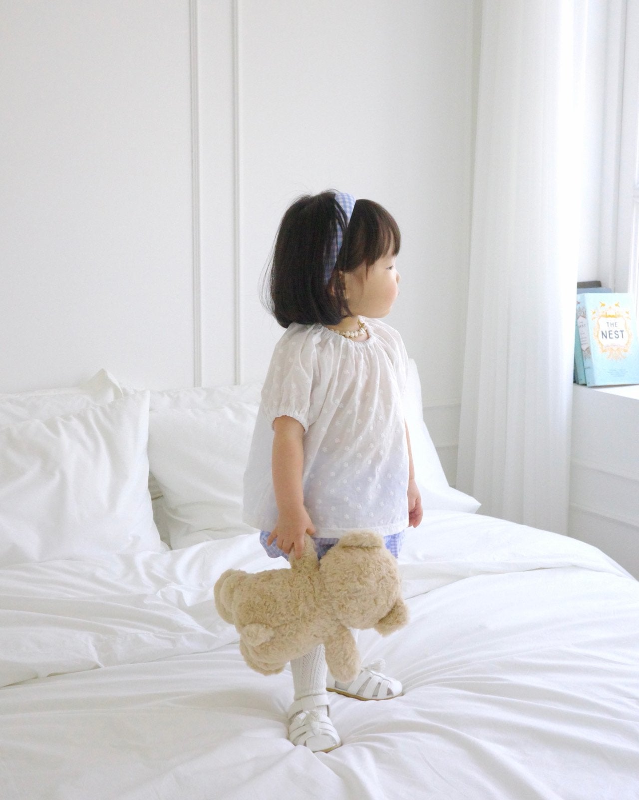 Marie Blouse Korean toddler blouse in check made in Korea