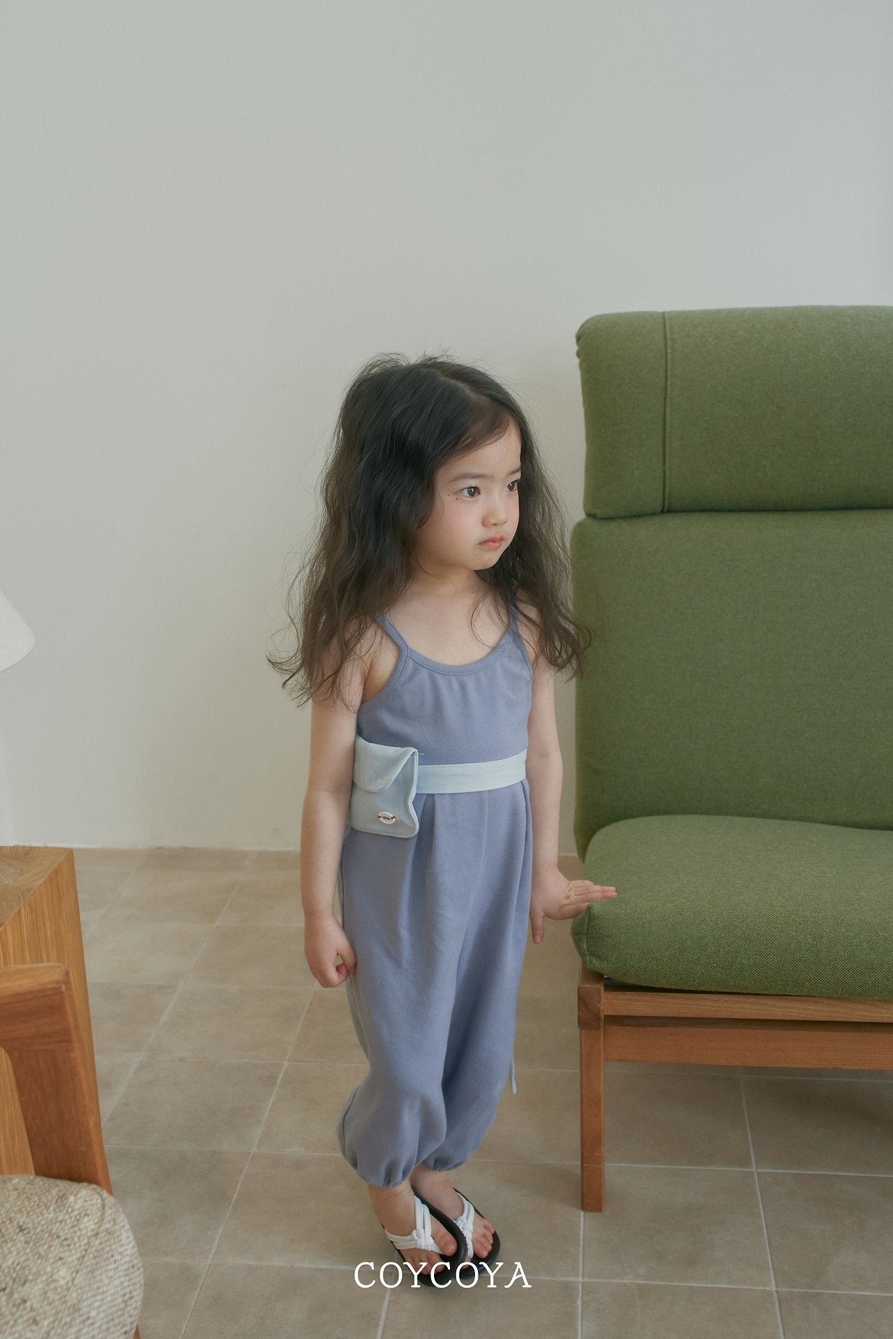 Fruity Jumpsuit Korean toddler jumpsuit in matcha made in Korea