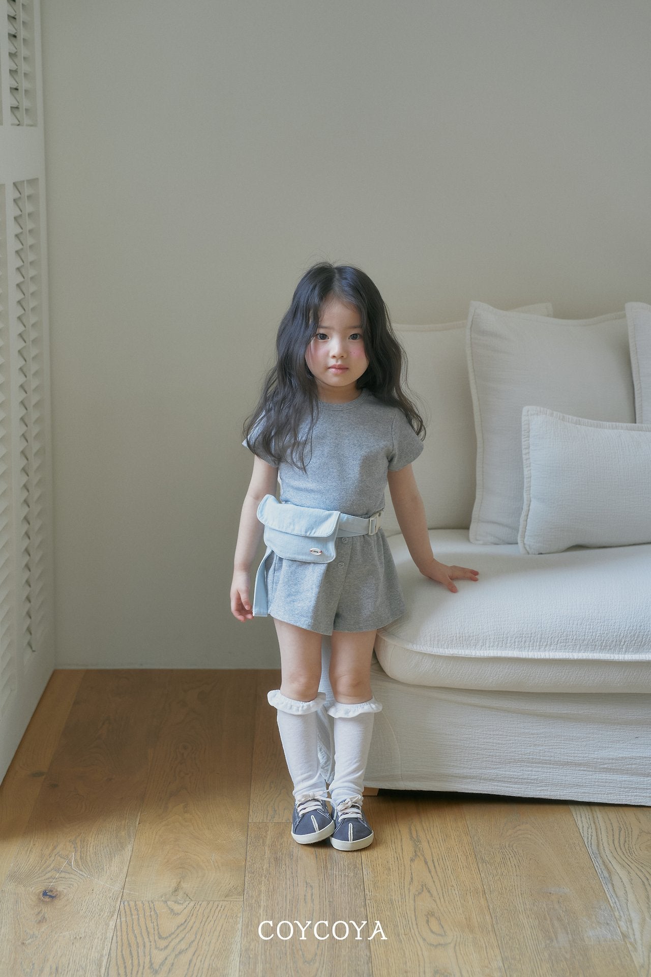 Short Sleeve Tee Korean toddler t-shirt in heather made in Korea