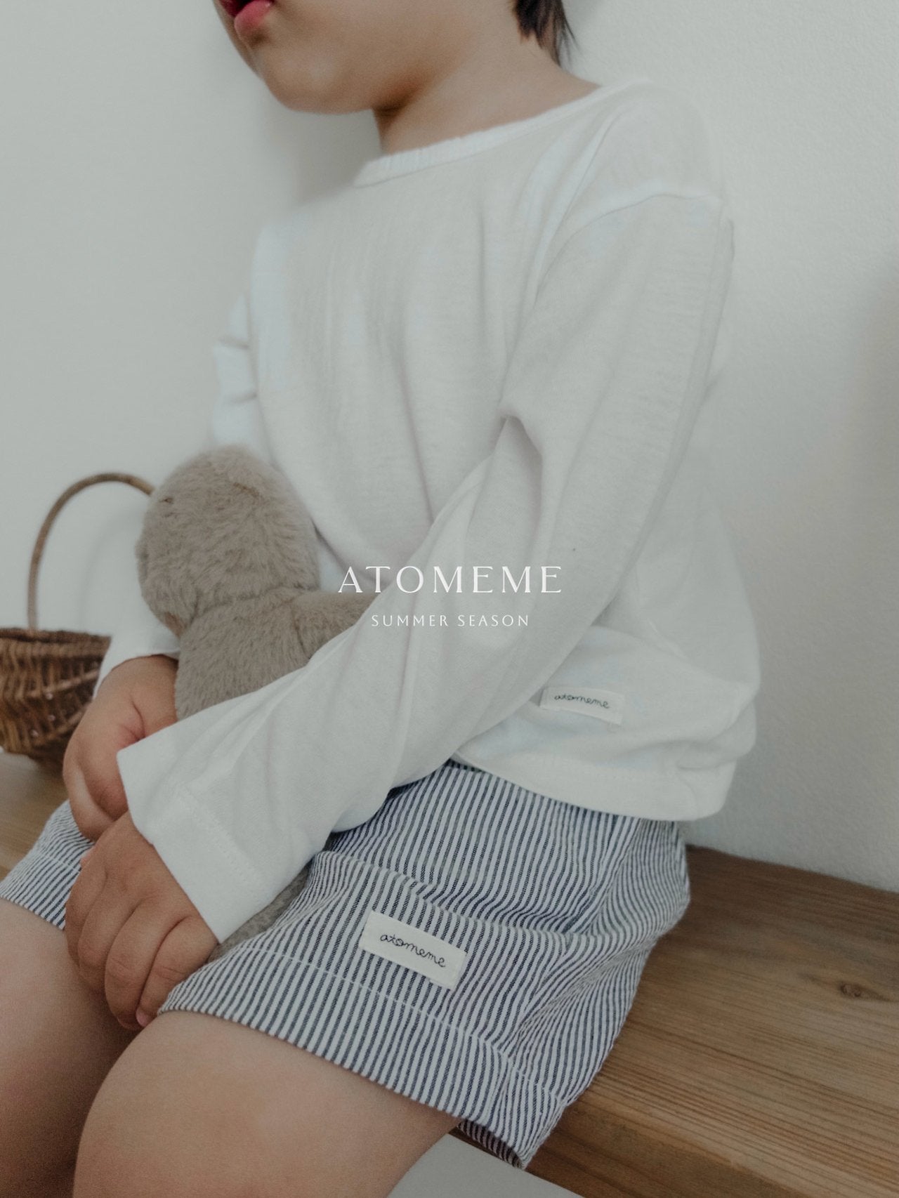 With Summer Tee Korean toddler t-shirt in ivory made in Korea