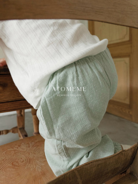 Baby Polka Dot Pants Korean infant pants in mint made in Korea