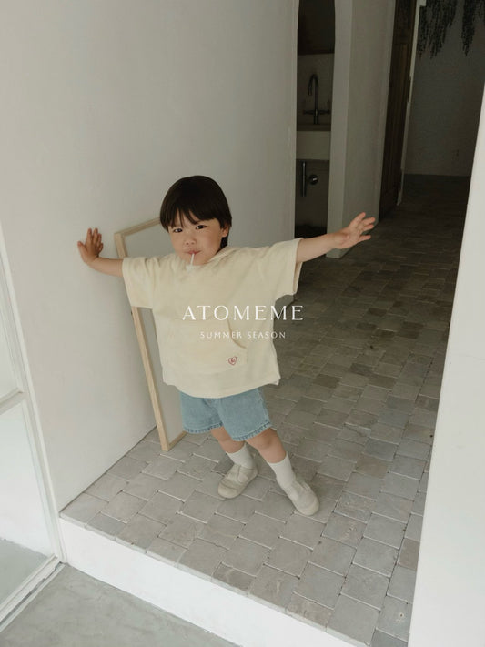 Coconut Hoodie Korean toddler sweater in cream made in Korea