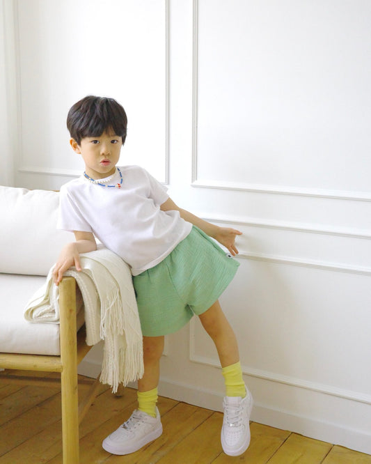 Mochi Modal Tee Korean toddler t-shirt in white made in Korea