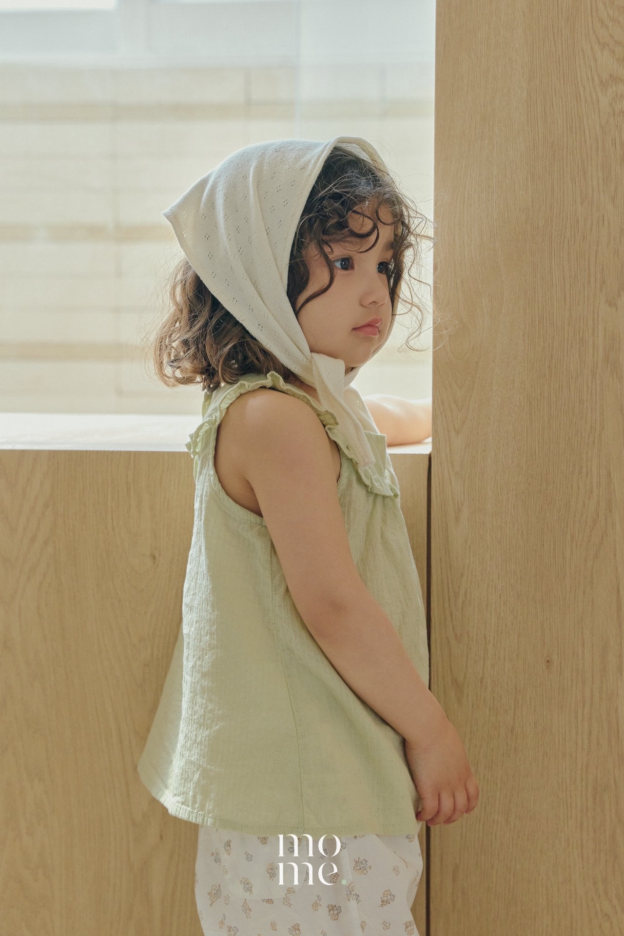 Song Song Summer Scarf Korean toddler accessory in ivory made in Korea