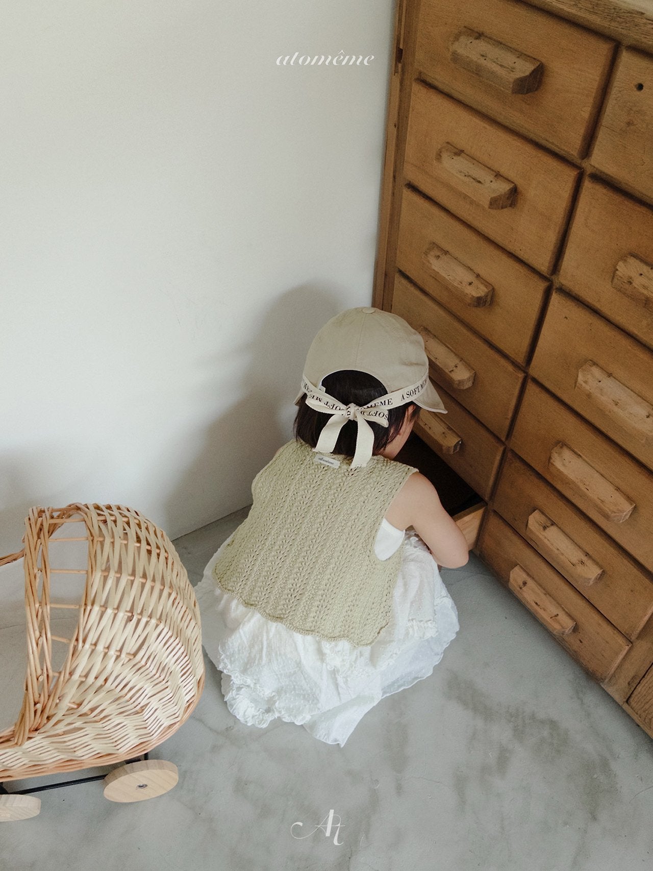 Memory Hat Korean toddler accessory in beige made in Korea