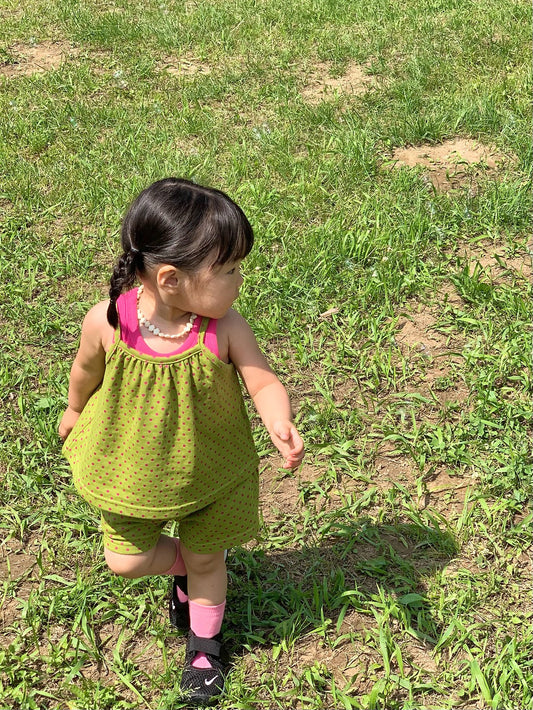 Soda Pop Spaghetti Strap Top Korean toddler tops in yellow made in Korea
