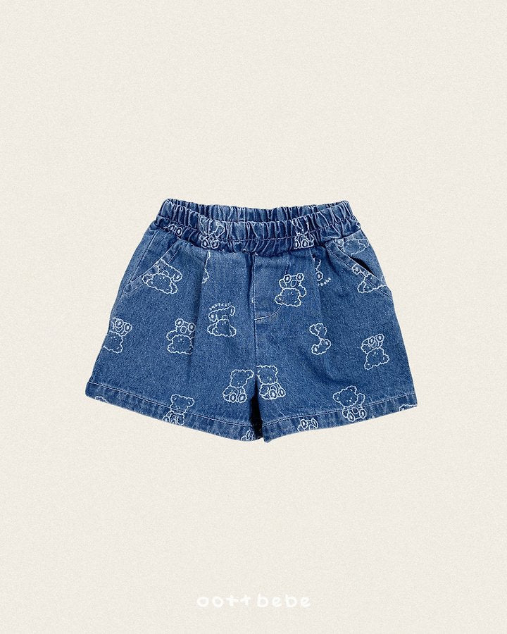 Otti Denim Pants Korean toddler pants in medium blue made in Korea