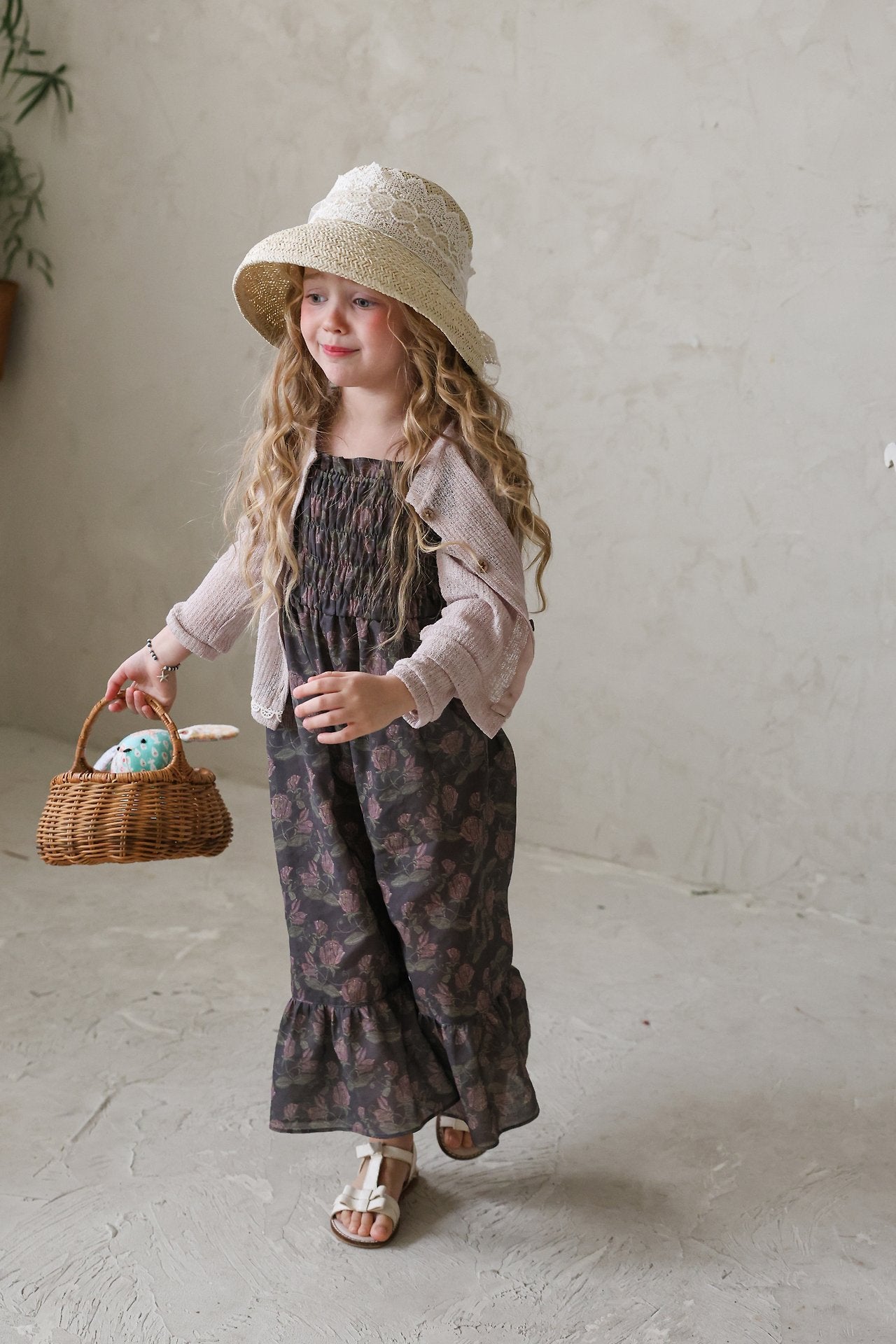 Rosy Jumpsuit Korean toddler jumpsuit in beige made in Korea