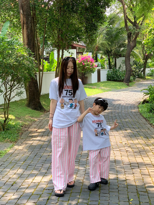 Beach Stripe Pants Korean toddler pants in blue made in Korea