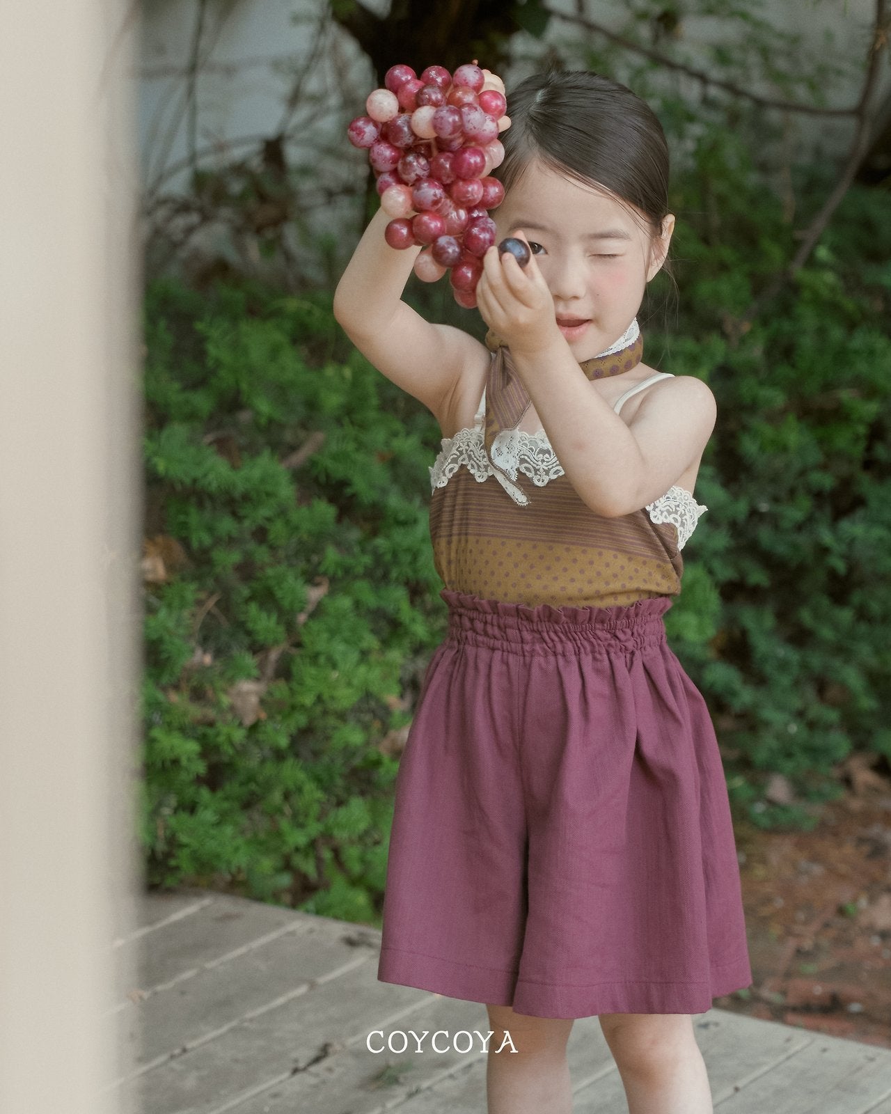 Martino Skort Korean toddler skort in burgundy made in Korea