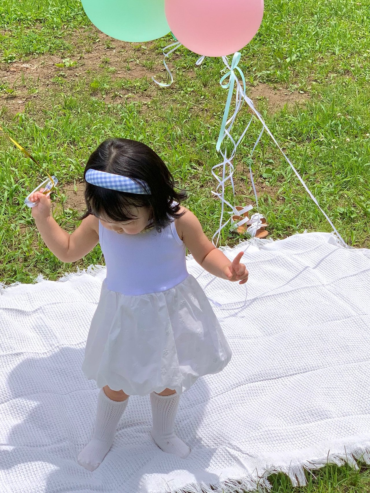 Fiona Dress Korean toddler dress in white made in Korea