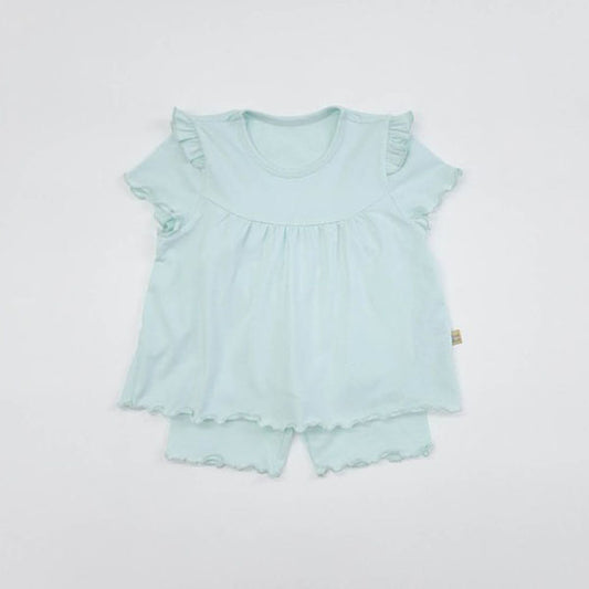 SS Yogurt Top & Bottom Set Korean toddler loungewear in white made in Korea
