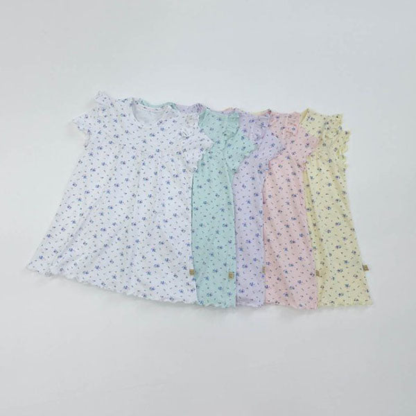 SS Blossom Dress Korean toddler loungewear in white made in Korea