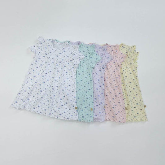 SS Blossom Dress Korean toddler loungewear in white made in Korea