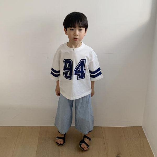 Wide-Leg Denim Pants Korean toddler pants in light denim made in Korea
