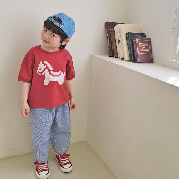 Striped Pants Korean toddler pants in blue made in Korea