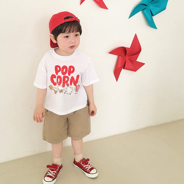 Pigment Cotton Shorts Korean toddler shorts in brick red made in Korea