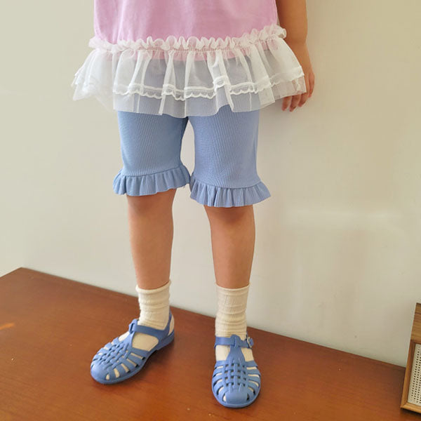 Ruffle Shorts Korean toddler shorts in blue made in Korea