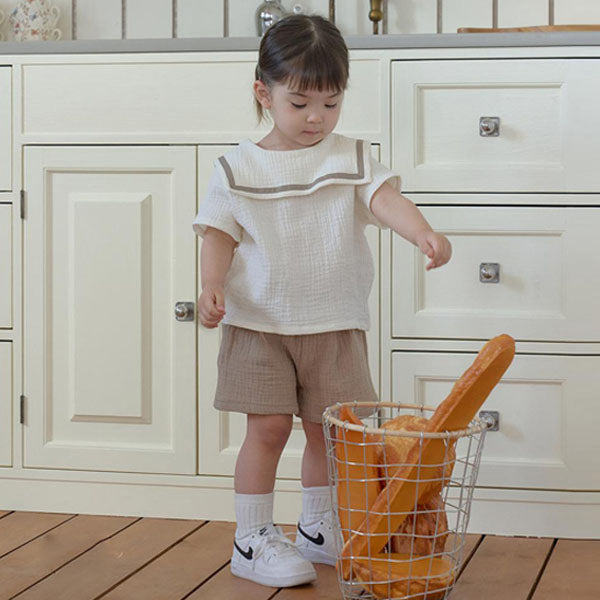 Marine Square Set Korean infant set in mint made in Korea