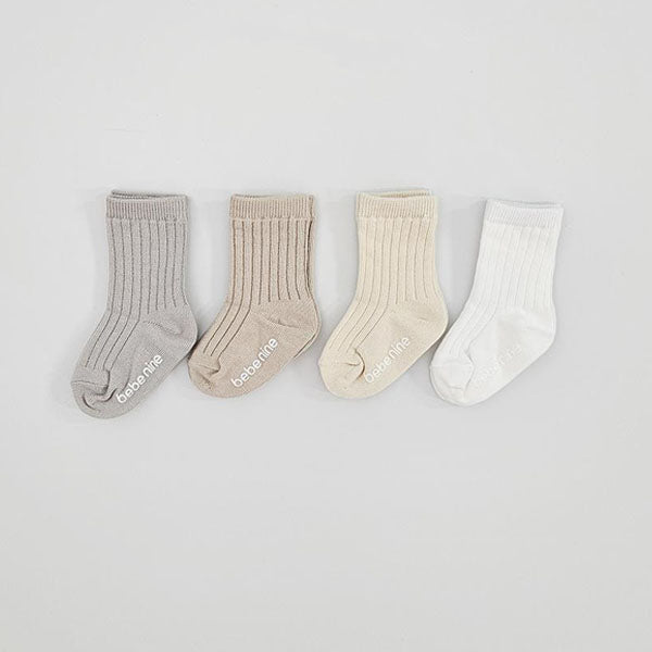 Butter Knee-High Socks Set Korean kids accessory in 4-piece set made in Korea