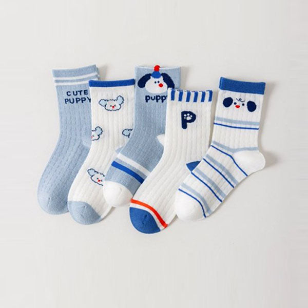Blue Puppy 5-Piece Set Korean toddler accessory in 5 colors set made in Korea
