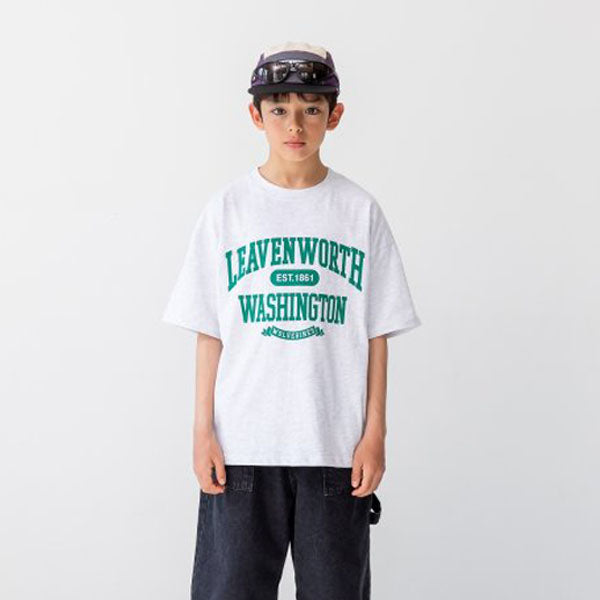 Washington Tee Korean toddler t-shirt in light heather made in Korea