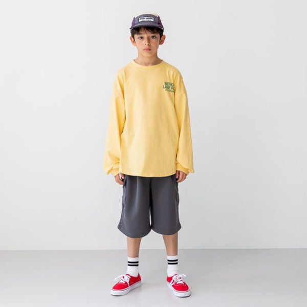 High Knee-Length Pants Korean toddler pants in charcoal made in Korea