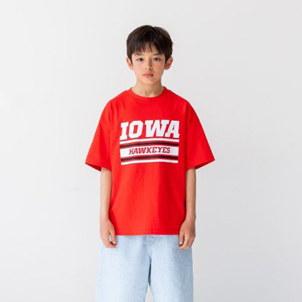 Iowa Tee Korean toddler t-shirt in red made in Korea