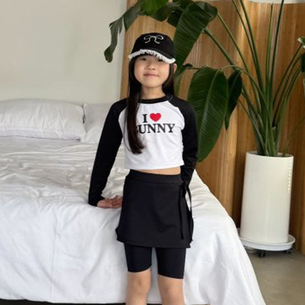 I Love Rash Guard Tee Korean toddler rashguard in pink made in Korea
