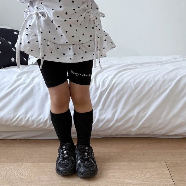 B Biker Leggings Korean toddler pants in ivory made in Korea