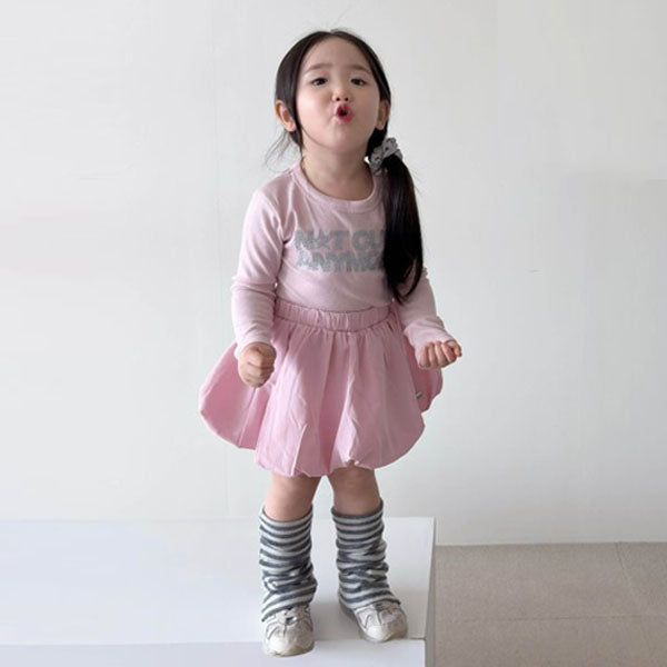 B Balloon Skirt Korean toddler skirt in pink made in Korea