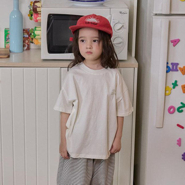 Flow Tee Korean toddler t-shirt in ivory made in Korea