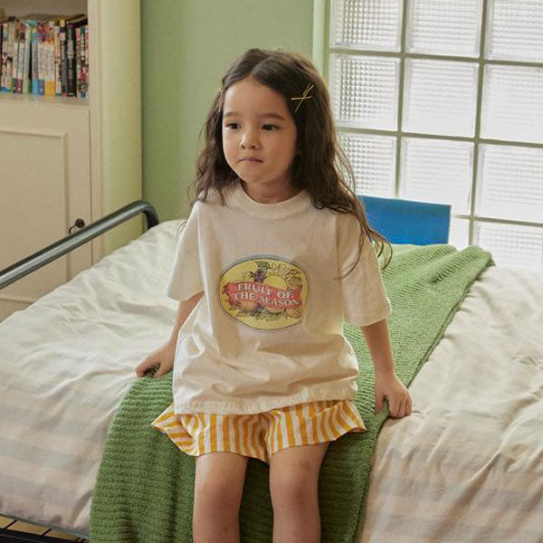 Fruit Tee - Adult Korean kids t-shirt in ivory made in Korea