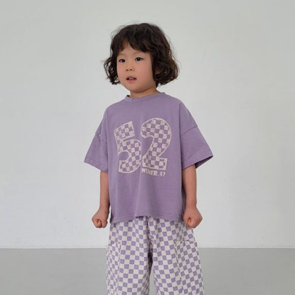 Number Tee Korean toddler t-shirt in red made in Korea