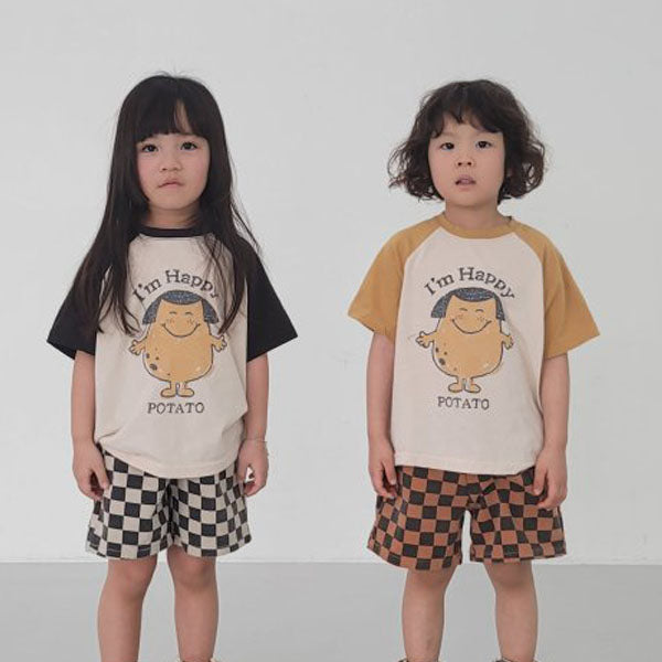 Potato Tee Korean toddler t-shirt in mustard made in Korea