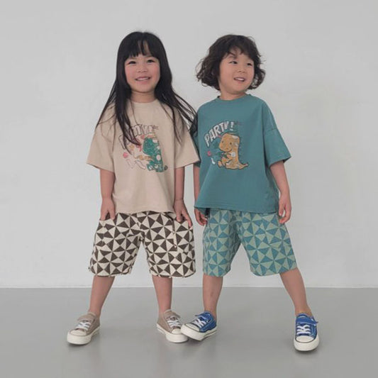 Dinosaur Tee Korean toddler t-shirt in beige made in Korea