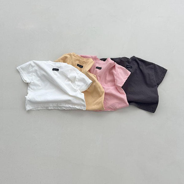 Basic Baby Tee Korean infant t-shirt in ivory made in Korea