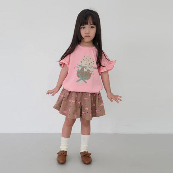 Ribbon Skort Korean toddler skort in cream made in Korea